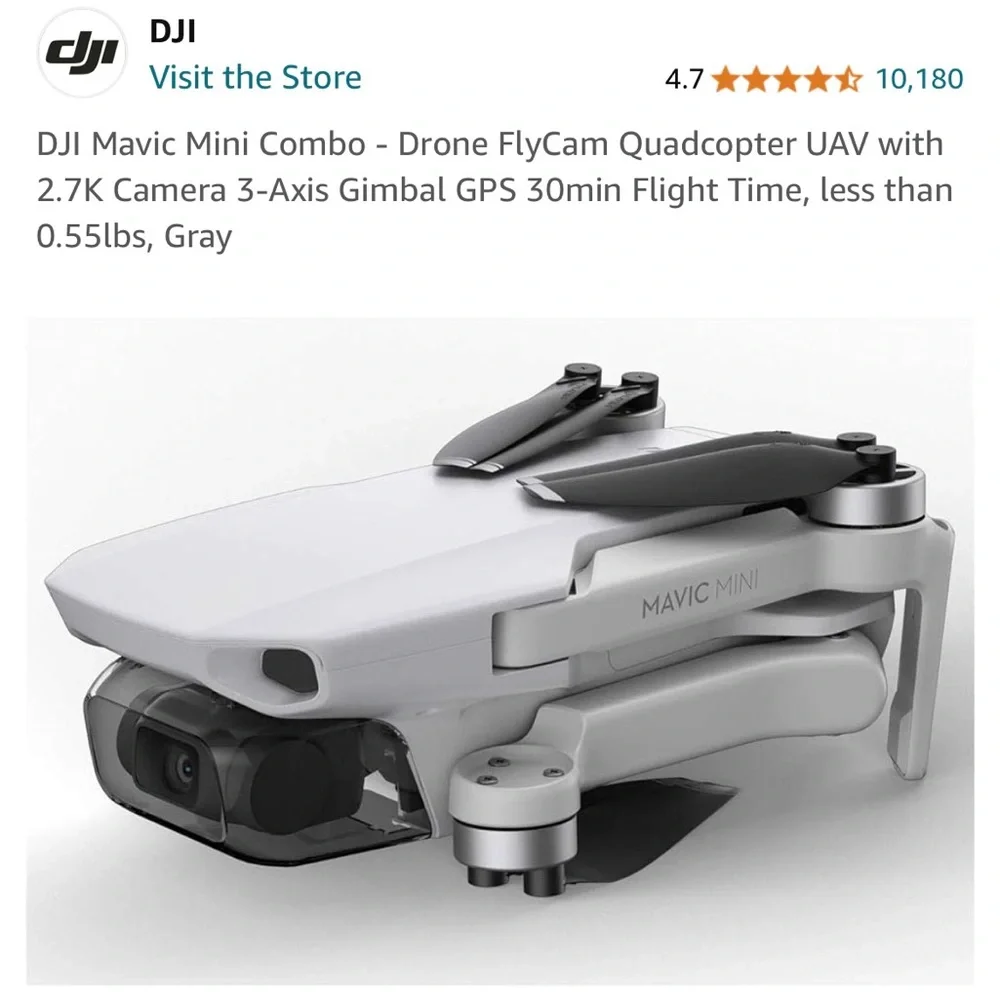 DJI Fly Mini Mavic Drone Video Camera